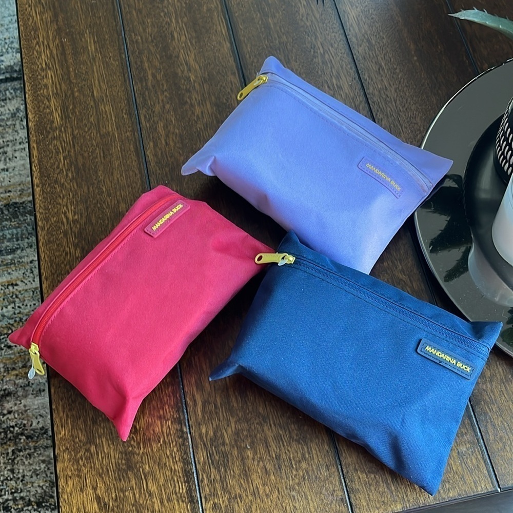 Mandarina Duck 3 small zippered travel pouches set